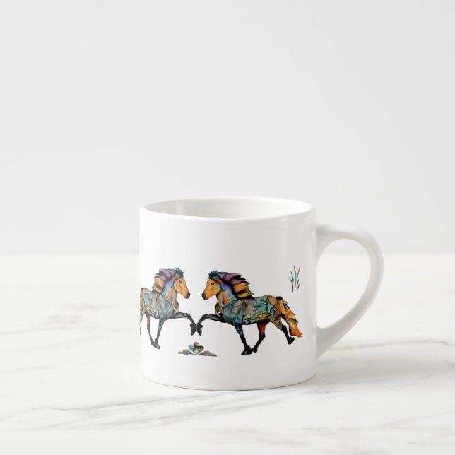 Tasse Expresso Pop Art islandais Cheval  (Droite)