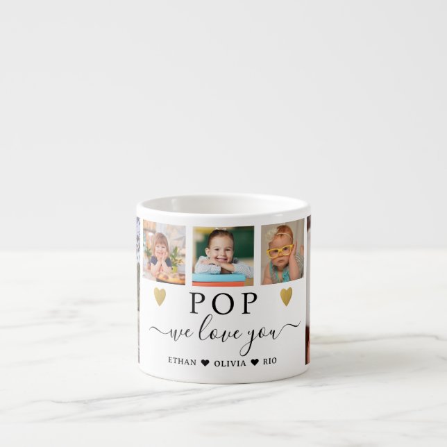 Tasse Expresso POP We Love You Grandkids 5 Photo Collage (Devant)