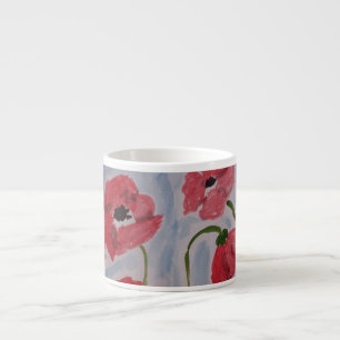 Tasse Expresso Poppies rouges sauvages