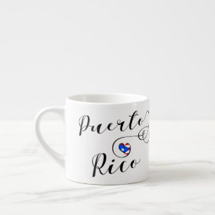 Tasse Expresso Porto Rico Flag Heart, Porto-Rico