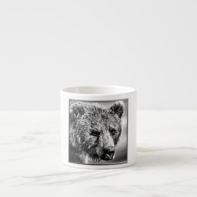 Tasse Expresso Portrait d'ours grizzli (Devant)