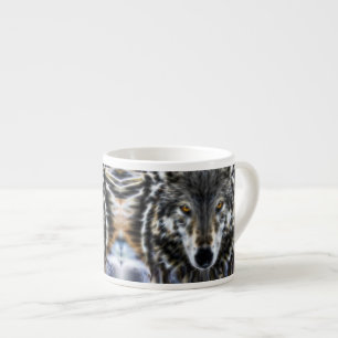 Tasse Expresso Portrait graphique inspirant de loup
