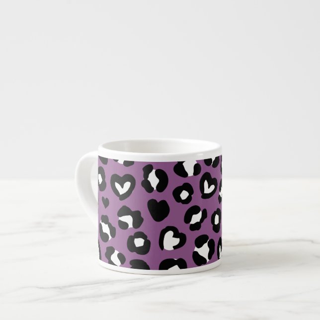 Tasse Expresso Poster de animal, Léopard Violet, Spots De Cheetah (Devant gauche)
