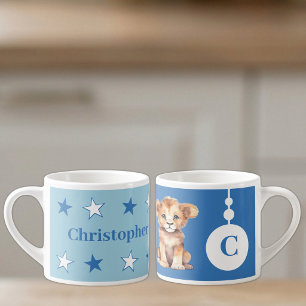 Tasse Expresso Pour les enfants nom de lion bleu