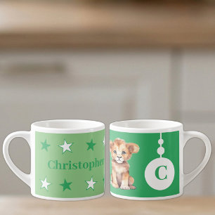 Tasse Expresso Pour les enfants nom de lion vert