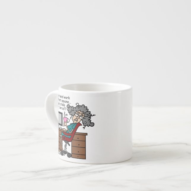 Tasse Expresso Pourquoi humour de dur labeur d'occasion (Devant gauche)