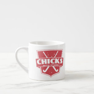 Tasse Expresso Poussins De Hockey Sur Terrain Avec Bâtons