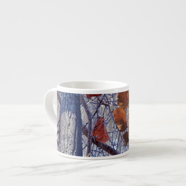 Tasse Expresso Premier style de camouflage hivernal de neige (Devant gauche)