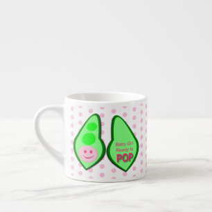 Tasse Expresso Prêt pour la pop bébé fille pois rose
