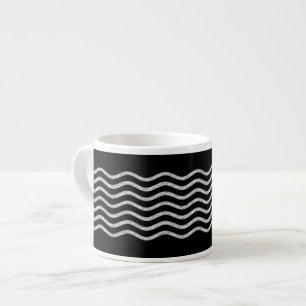 Tasse Expresso Pretty Waves argent + votre backgr, texte & idées