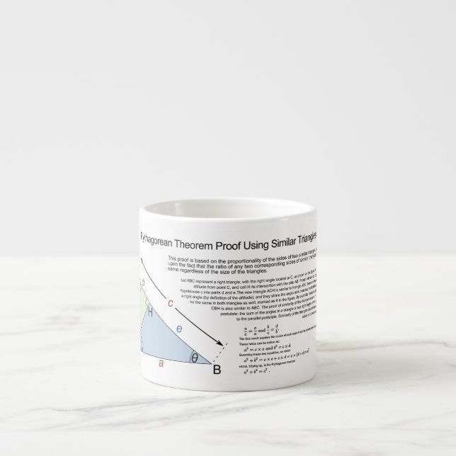 Tasse Expresso Preuve du théorème de Pythagore utilisant des tria (Devant)