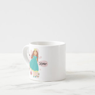 Tasse Expresso Princesse Big Soeur Cheveux Brown