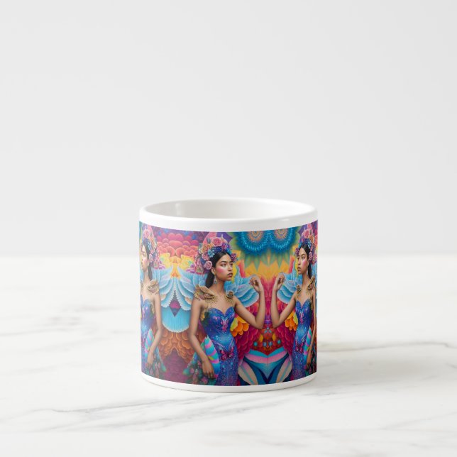 Tasse Expresso Princesse élégante avec des ailes  (Devant)