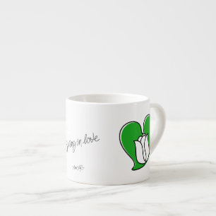 Tasse Expresso Printemps en amour - Tulipes blanches Spécialité M