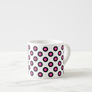 Tasse Expresso produits à pois rose et noir