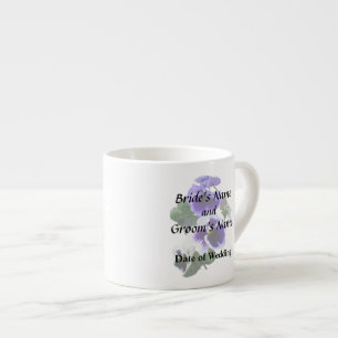 Tasse Expresso Produits de mariage Trois Pensées Violettes Aligné