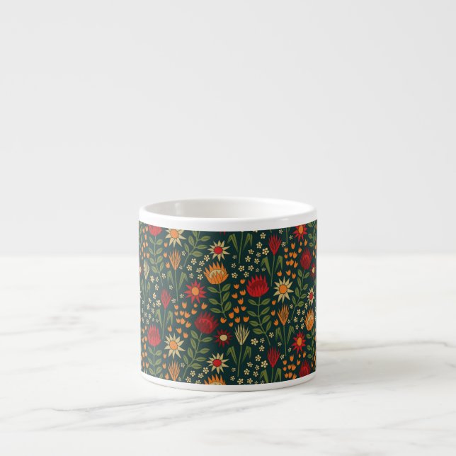 Tasse Expresso Protea Floral Block Imprimer Millefleur darnes (Devant)
