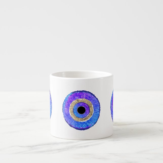 Tasse Expresso Protection de l'œil maléfique bleu (Devant)