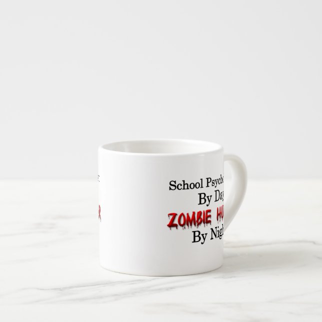 Tasse Expresso Psychologue d'école/chasseur de zombi (Devant droit)