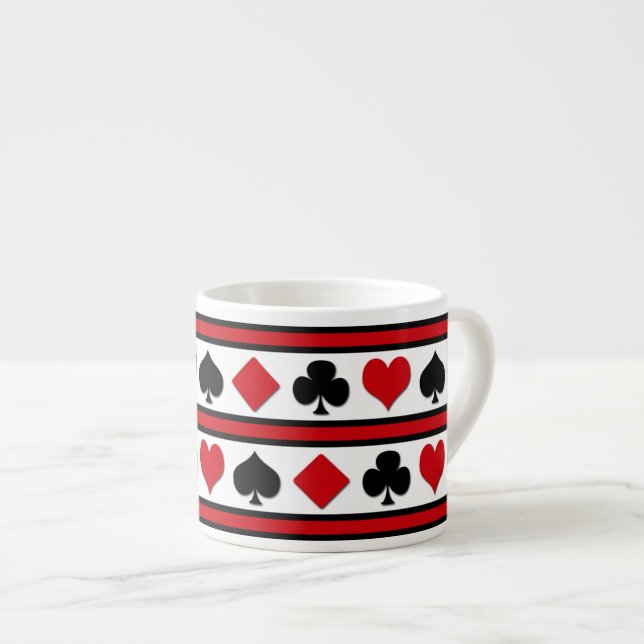 Tasse Expresso Quatre combinaisons de cartes (Devant droit)