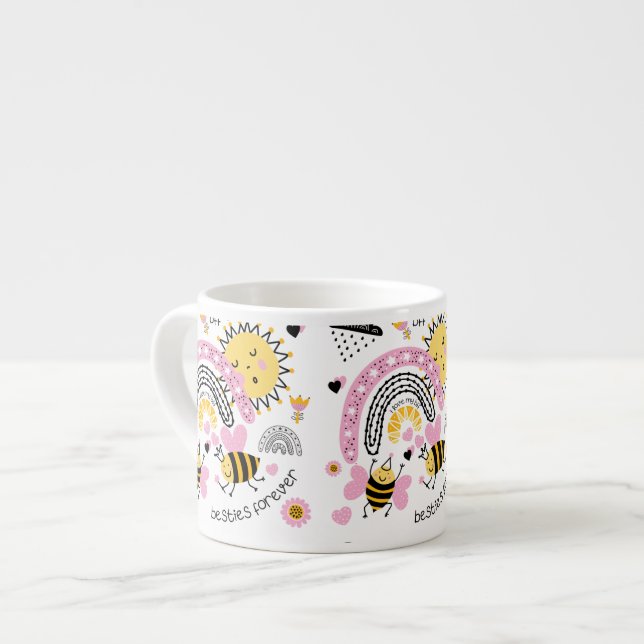 Tasse Expresso Queen Bees Best Friends Forever Cute (Devant gauche)