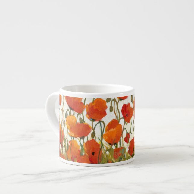 Tasse Expresso Rangées de pavots I (Devant gauche)