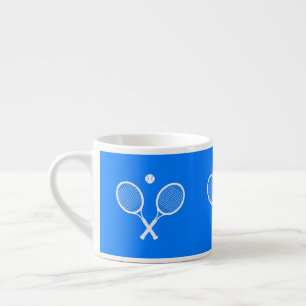 Tasse Expresso Raquettes de tennis Arrière - plan bleu