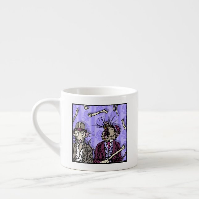 Tasse Expresso Rats and Bones - Pop Goth Nightmare Surreal 6 oz (Gauche)