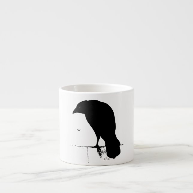 Tasse Expresso Raven vintage - Goth customisé rappelle Ravens (Devant)