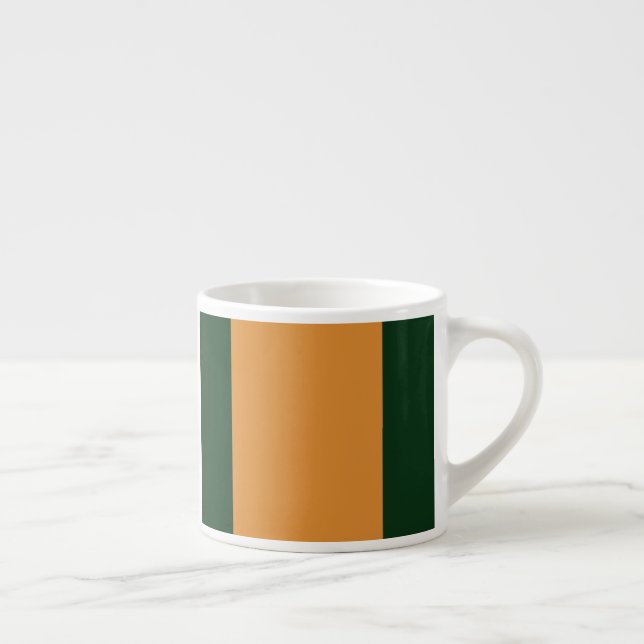 Tasse Expresso rayures Brown, vert foncé et blanches (Droite)