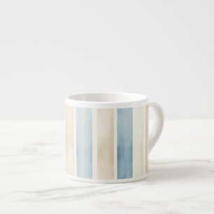 Tasse Expresso Rayures Crème Bleu de Plage