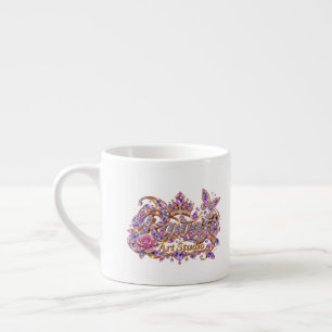 Tasse Expresso Reine de cristal Élégance florale rose