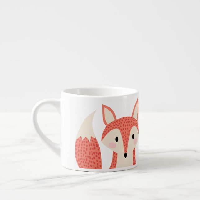 Tasse Expresso Renard futé orange rouge d'animal sauvage de (Gauche)