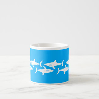 Tasse Expresso Requins sur la turquoise