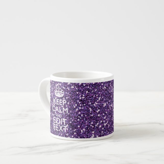 Tasse Expresso Restez calme et mauve (Devant gauche)