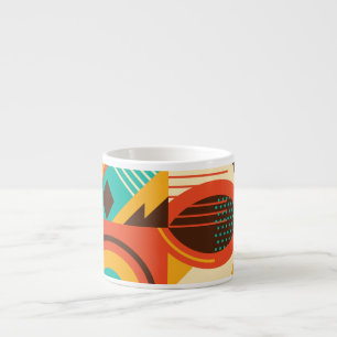 Tasse Expresso Rétro géométrique coloré : abstraction vintage.