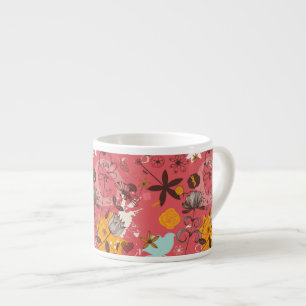 Tasse Expresso Rétro motif floral 7