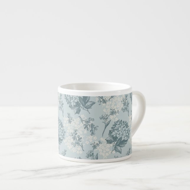 Tasse Expresso Rétro motif floral avec des fleurs de viburnum (Devant droit)