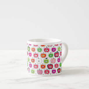 Tasse Expresso Rétro motif mignon de pomme