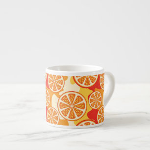 Tasse Expresso Rétro motif orange d'agrume