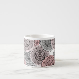 Tasse Expresso Rétro, motif rétro, bleu et rose, élégant