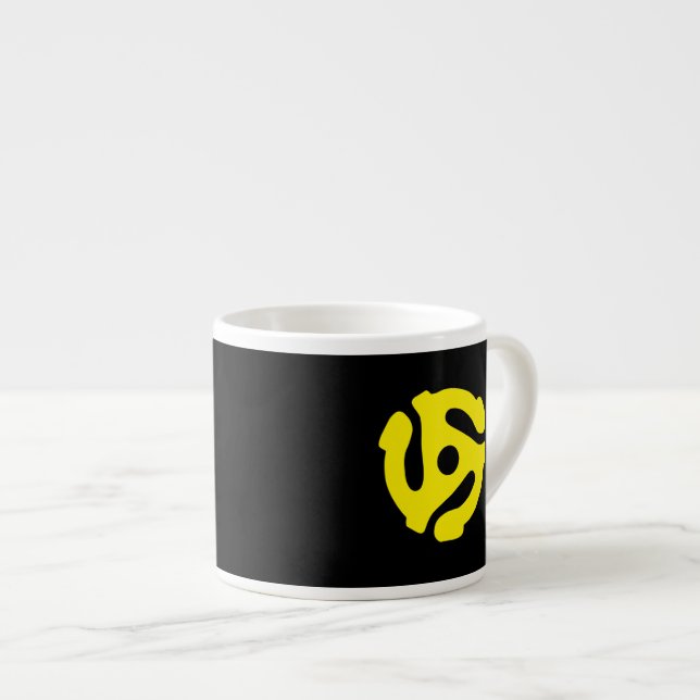 Tasse Expresso Rétro Vintage Yellow 45 Spacer DJ (Devant droit)
