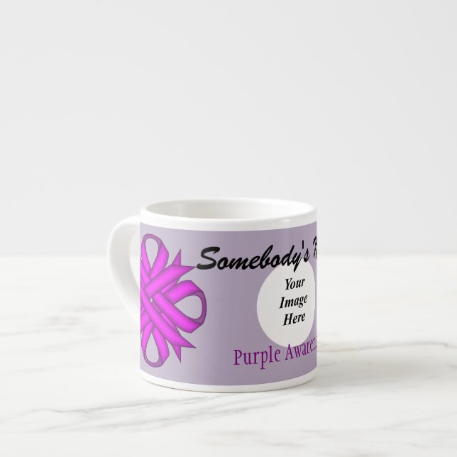 Tasse Expresso Ribbon Clover violet Modèle par Kenneth Yoncich (Devant gauche)