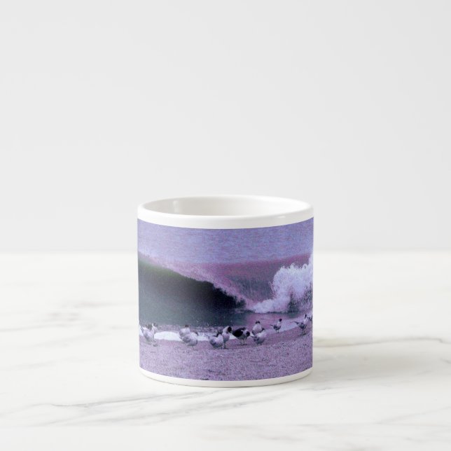 Tasse Expresso Rompre la vague et les mouettes (Devant)