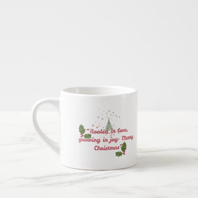 Tasse Expresso Rooted in Love, Growing in Joy—Botanical Christmas (Gauche)