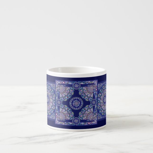 Tasse Expresso Rosace bleue (Devant)