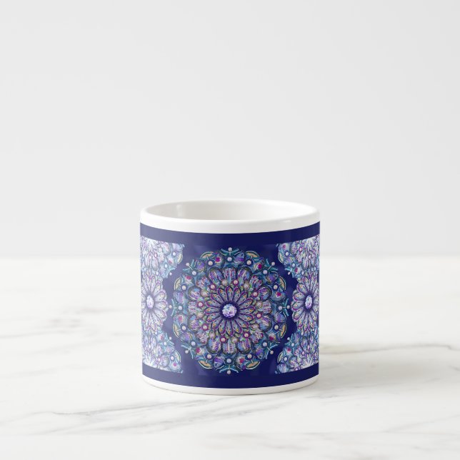 Tasse Expresso Rosace bleue (Devant)
