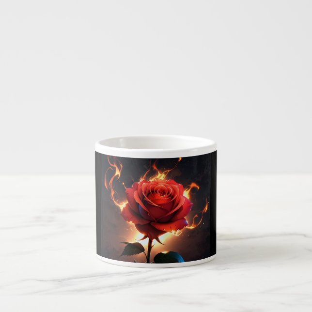 Tasse Expresso Rose brûlant - La passion rencontre la destruction (Devant)