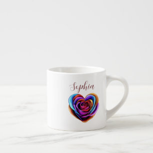 Tasse Expresso Rose coloré en forme de coeur -