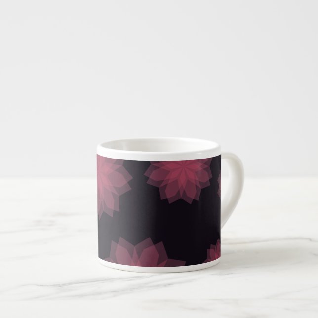 Tasse Expresso Rose, cool, tendance, abstraction de fleurs modern (Devant droit)